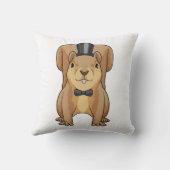 Eichhörnchen als Grobhirte mit Anzug Kissen (Rückseite)