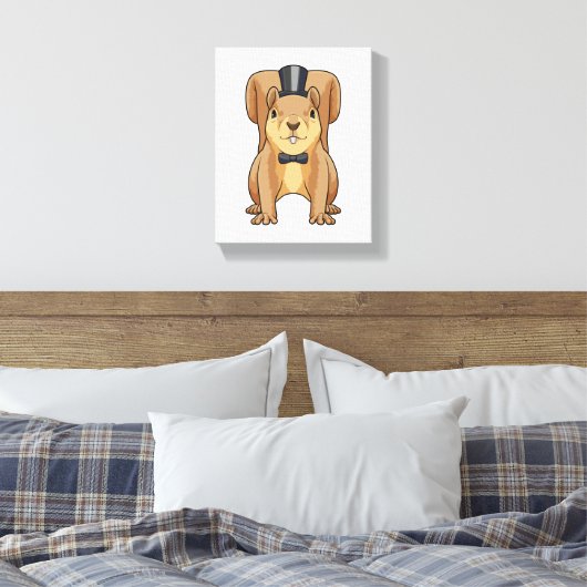 Eichhörnchen als Grobhirte mit Anzug Leinwanddruck (Insitu (Schlafzimmer))