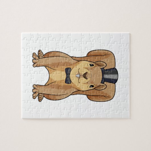Eichhörnchen als Grobhirte mit Anzug Puzzle (Horizontal)
