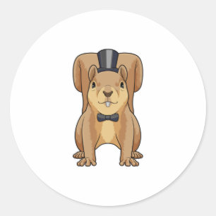 Eichhörnchen als Grobhirte mit Anzug Runder Aufkleber