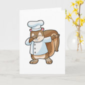 Eichhörnchen als Koch mit Kochen Schürze Karte (Gelbe Blume)
