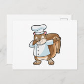 Eichhörnchen als Koch mit Kochen Schürze Postkarte (Vorne/Hinten)