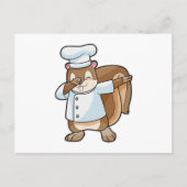 Eichhörnchen als Koch mit Kochen Schürze Postkarte (Vorderseite)
