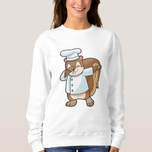 Eichhörnchen als Koch mit Kochen Schürze Sweatshirt