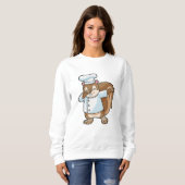 Eichhörnchen als Koch mit Kochen Schürze Sweatshirt (Vorne ganz)