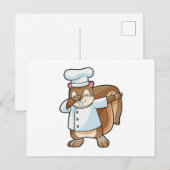 Eichhörnchen als Koch mit Kochschürze Postkarte (Vorne/Hinten)