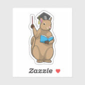 Eichhörnchen als Lehrerin mit Buch Aufkleber (Blatt)