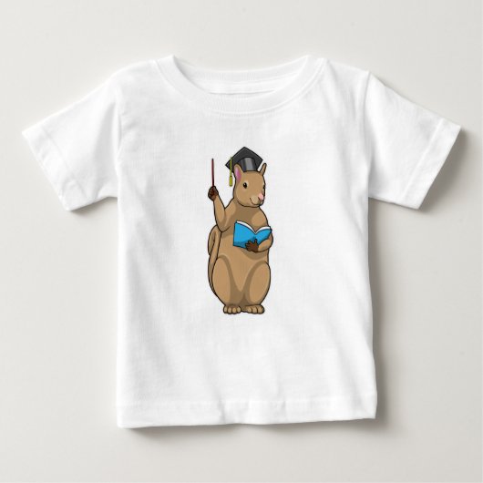 Eichhörnchen als Lehrerin mit Buch Baby T-shirt (Vorderseite)