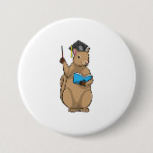 Eichhörnchen als Lehrerin mit Buch Button (Vorderseite)