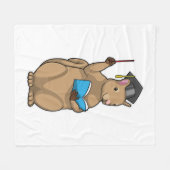 Eichhörnchen als Lehrerin mit Buch Fleecedecke (Vorderseite (Horizontal))