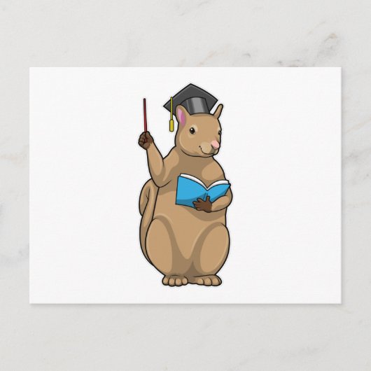 Eichhörnchen als Lehrerin mit Buch Postkarte (Vorderseite)