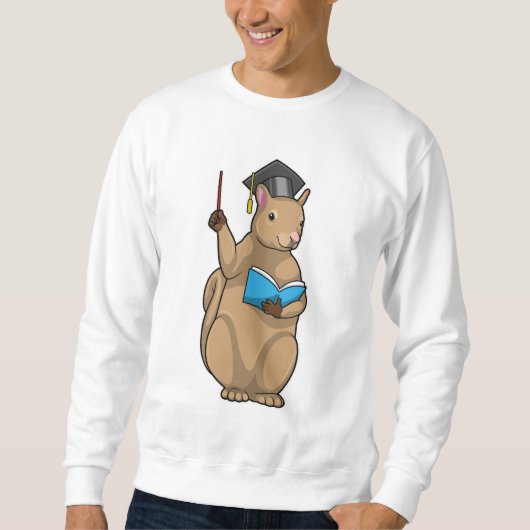 Eichhörnchen als Lehrerin mit Buch Sweatshirt (Vorderseite)