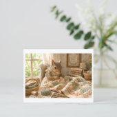 Eichhörnchen als Quilter Postkarte (Stehend Vorderseite)