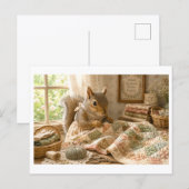 Eichhörnchen als Quilter Postkarte (Vorne/Hinten)