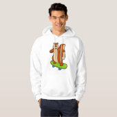 Eichhörnchen als Skater mit Skateboard Hoodie (Vorne ganz)