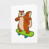 Eichhörnchen als Skater mit Skateboard Karte (Vorderseite)