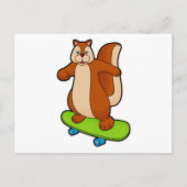 Eichhörnchen als Skater mit Skateboard Postkarte (Vorderseite)