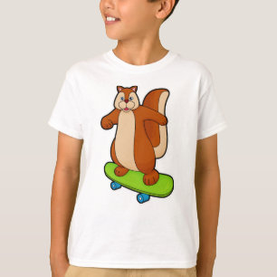 Eichhörnchen als Skater mit Skateboard T-Shirt