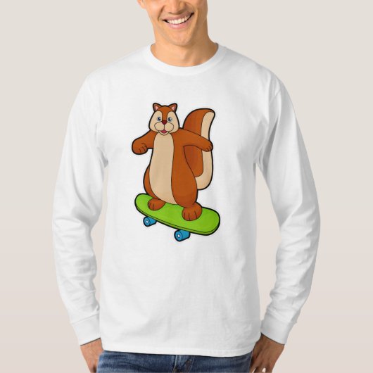 Eichhörnchen als Skater mit Skateboard T-Shirt (Vorderseite)