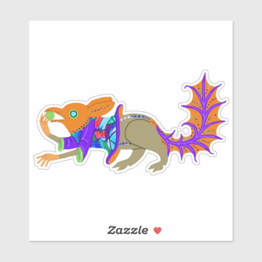 "Eichhörnchen an einem mittelalterlichen Rave" Vin Aufkleber (Blatt)