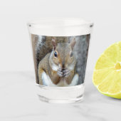 Eichhörnchen an einer Nut Schnapsglas (Vorderseite)