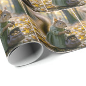 Eichhörnchen-Ansammlung nackt in ihrer Tasche Geschenkpapier (Rolleneckpunkt)