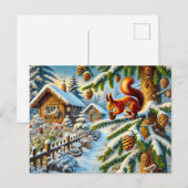 Eichhörnchen Ansammlung Pine Cones Postkarte (Vorne/Hinten)