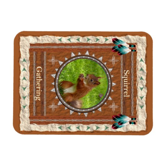 Eichhörnchen - Ansammlung Vinyl Flexi Magnet (Horizontal)