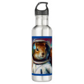 Eichhörnchen Astronaut Edelstahlflasche (Vorderseite)