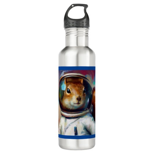 Eichhörnchen Astronaut Edelstahlflasche (Vorderseite)