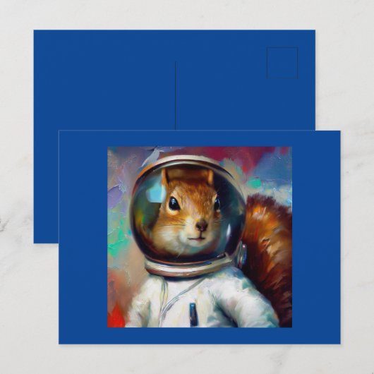 Eichhörnchen Astronaut Postkarte (Vorne/Hinten)