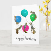 Eichhörnchen auf Balloons Geburtstagskarte Karte (Gelbe Blume)