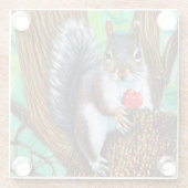 Eichhörnchen auf dem Baum mit Fruit-47566 Glasuntersetzer (Rückseite)