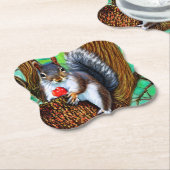 Eichhörnchen auf dem Baum mit Fruit-47566 Untersetzer (angewinkelt)