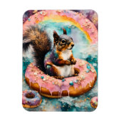 Eichhörnchen auf dem Floating Glazed Donut Funny S Magnet (Vertikal)