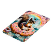 Eichhörnchen auf dem Floating Glazed Donut Funny S Magnet (Linke Seite)