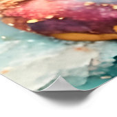 Eichhörnchen auf dem Floating Glazed Donut Funny S Poster (Ecke)