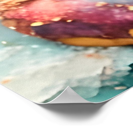 Eichhörnchen auf dem Floating Glazed Donut Funny S Poster (Ecke)