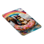 Eichhörnchen auf dem Floating Glazed Donut Funny V Magnet (Rechte Seite)