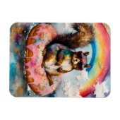 Eichhörnchen auf dem Floating Glazed Donut Funny V Magnet (Horizontal)