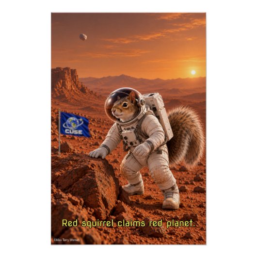 Eichhörnchen auf dem Mars Poster (Vorderseite)