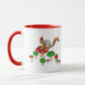 Eichhörnchen auf der Tasse Rot und Grün (Links)
