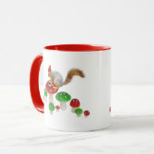 Eichhörnchen auf der Tasse Rot und Grün (Vorderseite Links)