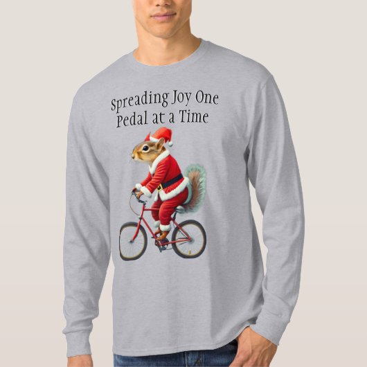 Eichhörnchen auf einem Fahrrad Weihnachtsgeschenk T-Shirt (Vorderseite)