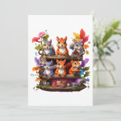 Eichhörnchen auf einem Holzbrett Einladung (Stehend Vorderseite)