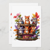 Eichhörnchen auf einem Holzbrett Einladung (Vorne/Hinten)