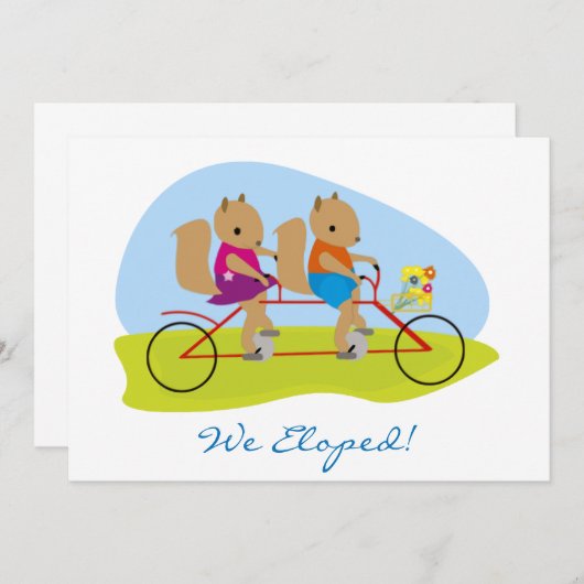 Eichhörnchen auf einem Tandem-Fahrrad, das wir gep Ankündigung (Vorne/Hinten)