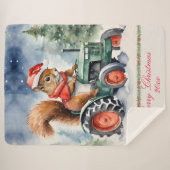 Eichhörnchen auf einem Traktor Weihnachten Sherpadecke (Vorderseite (Horizontal))