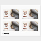 Eichhörnchen auf einer Bank und Nüsse Rechteckiger Aufkleber (Blatt)