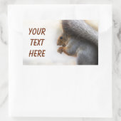 Eichhörnchen auf einer Bank und Nüsse Rechteckiger Aufkleber (Tasche)